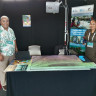 Water and WASH Futures - Mary Alolo and Uatea Salesa, SPC, showcasing the Majuro Water Atoll Model at the SPC Booth, Brisbane, Australia, February, 2023.